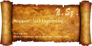 Nepper Szilveszter névjegykártya
